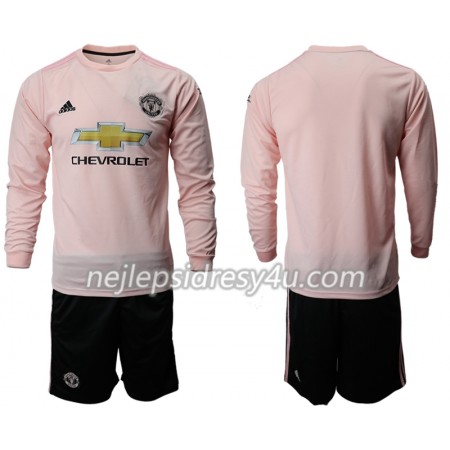 Fotbalový Dres Manchester United Dětské Venkovní 2018/19 Dlouhý Rukáv